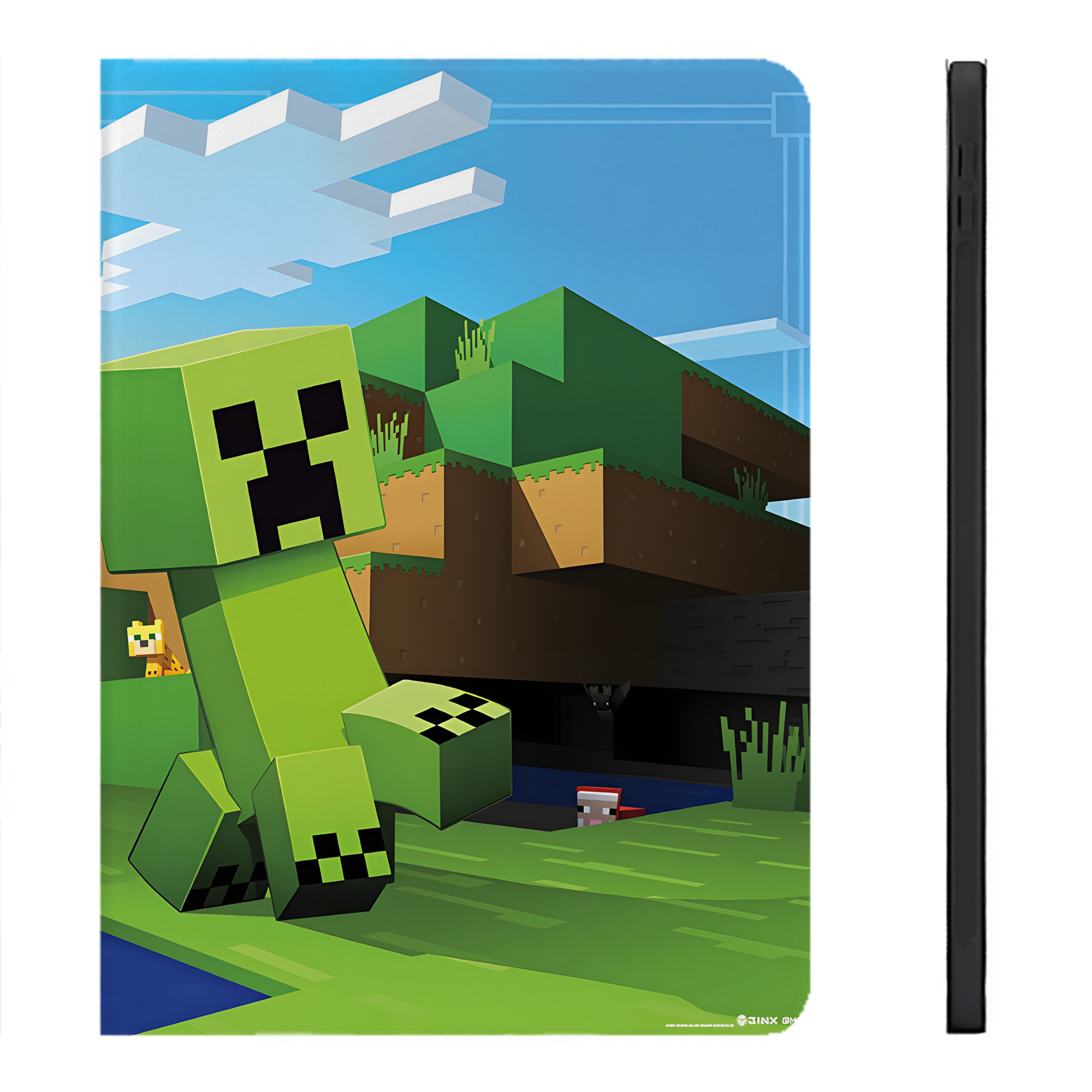 （画像用） マインクラフト ブロックの世界 Minecraft MC Block world IPadケース ペンホルダー付き ブックスタイルデザイン